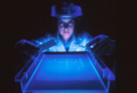 Genetics Health - woman doing research while holding equipment